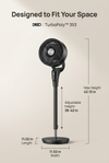 Fan dimensions and adjustable height