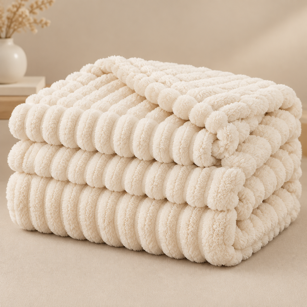 Folded blanket close-up