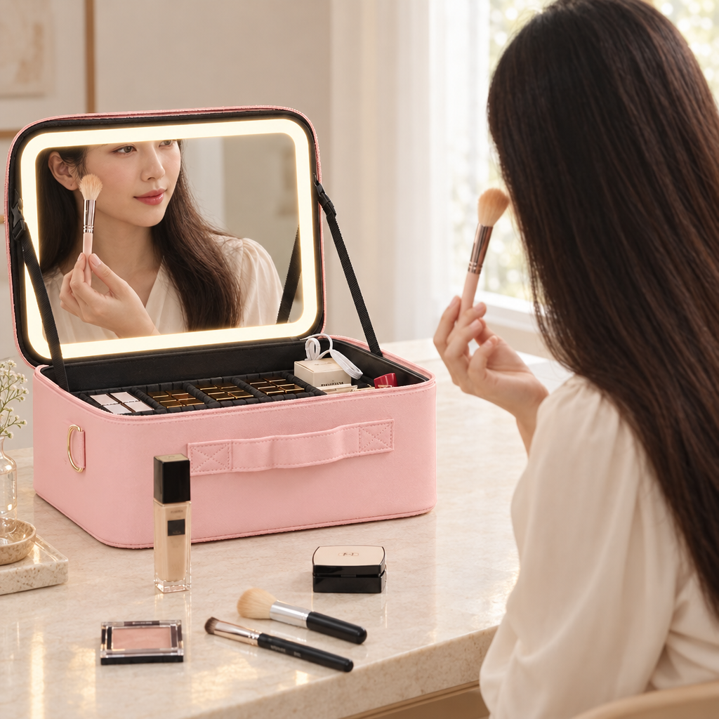 Travel Makeup Case with Mirror