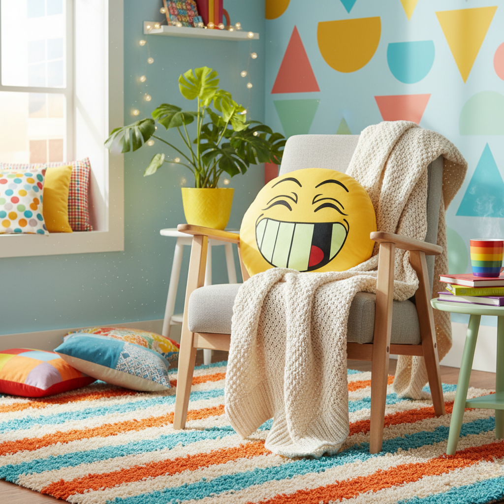 Laughing Emoji Microbead Squishy Pillow