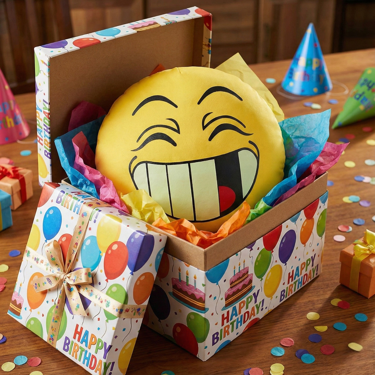Laughing Emoji Microbead Squishy Pillow